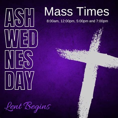 ash wednesday mass times